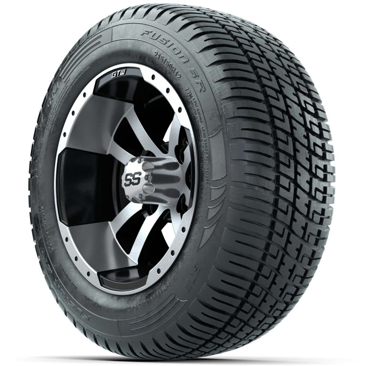 Set of (4) 12" GTW Storm Trooper Wheels with 215/50-R12 Fusion S/R Street Tires