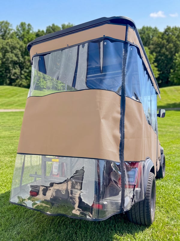 RedDot Icon i40x 4-Passenger Golf Cart Enclosure – Track Style | Linen w/ Linen Valance