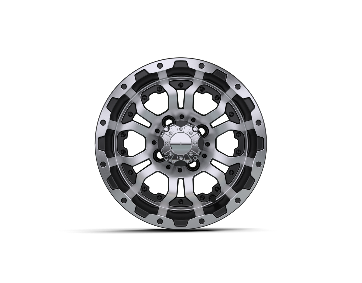 12" GTW Omega Black with Machined Accents Wheel