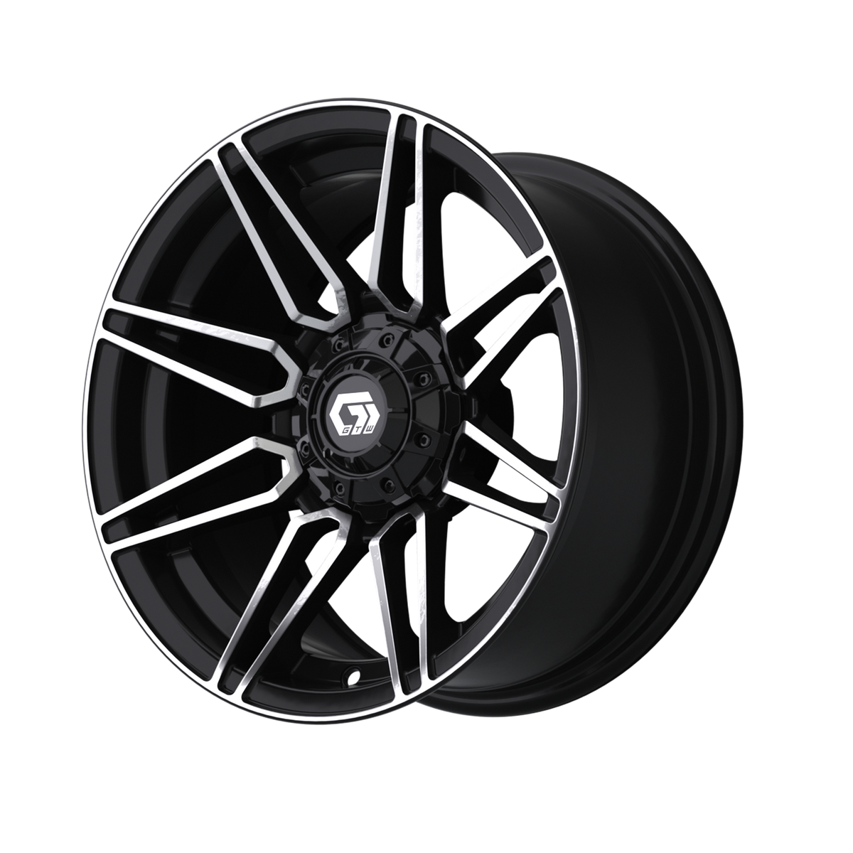 14" GTW Stealth Gloss Black with Machined Accents Wheel