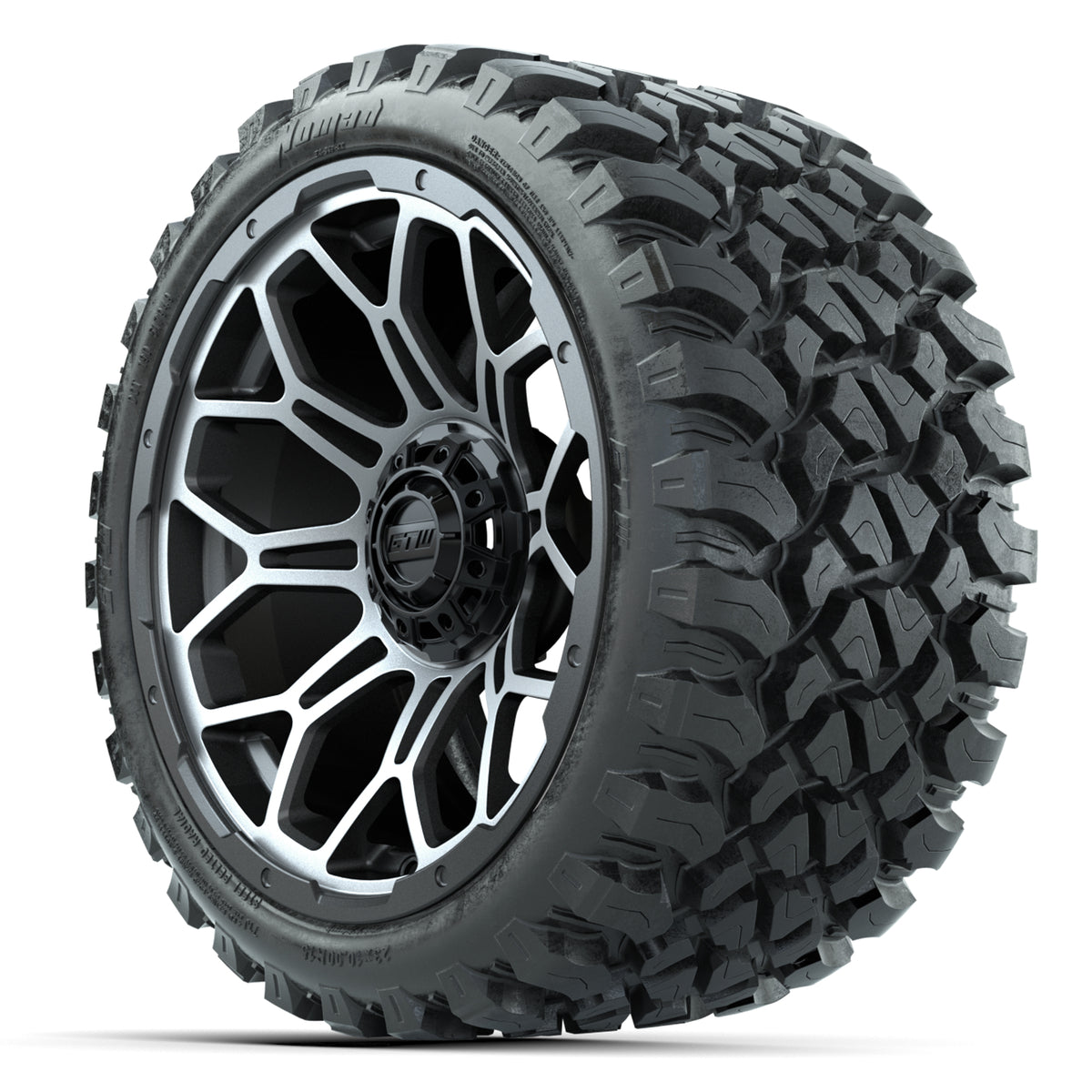 GTW Bravo Matte Gray 15" Wheels with 23x10-R15 Nomad All-Terrain Tires - Set of 4