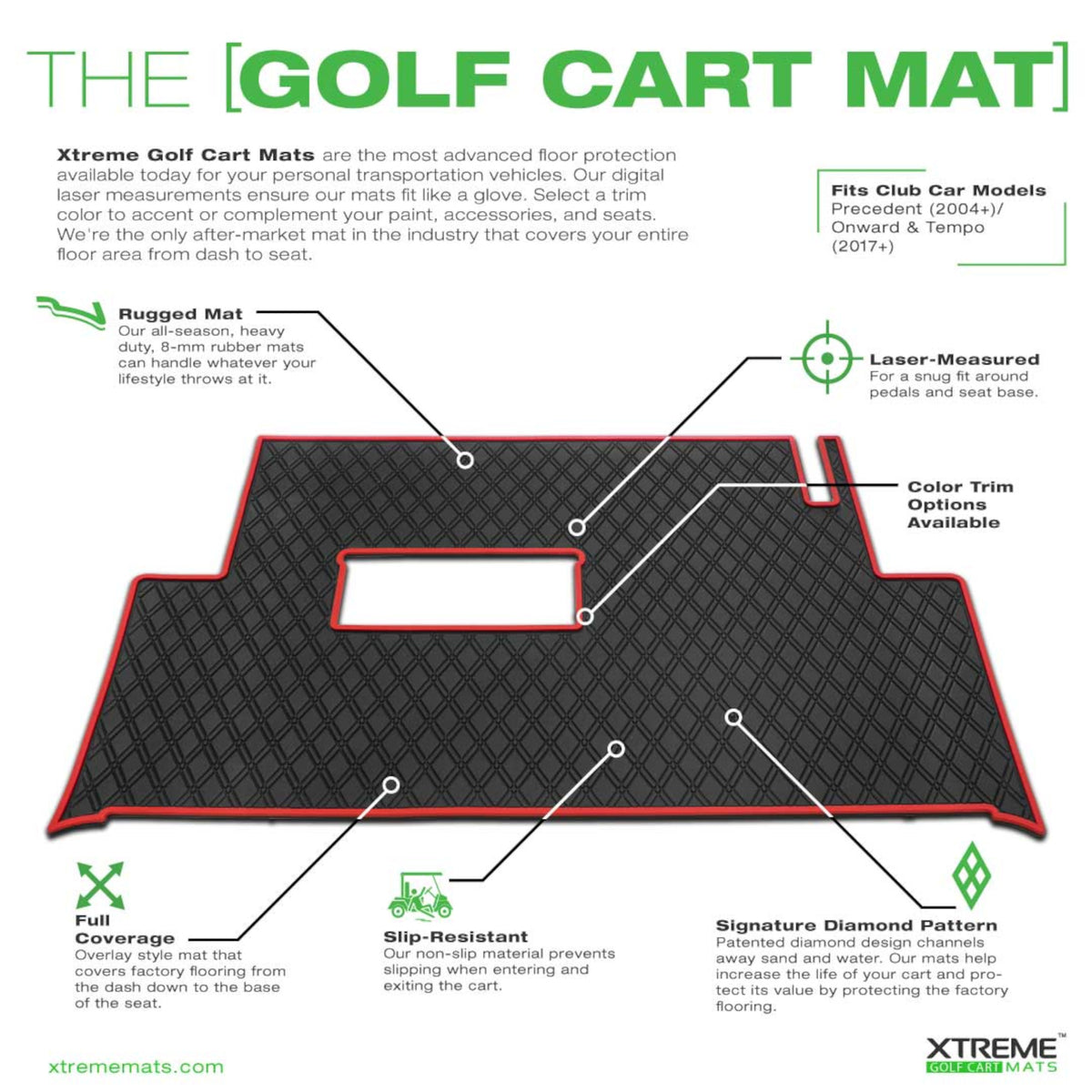 Club Car Precedent Floor Mat - Xtreme Full Coverage | Onward Tempo Villager All Black