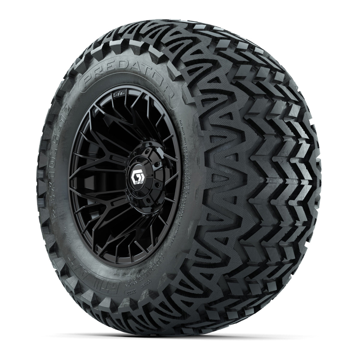 Set of (4) 12" GTW® Stellar Black Wheels with 23x10.5-12 Predator All-Terrain Tires