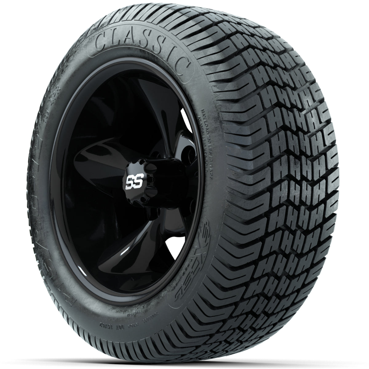Set of (4) 12" GTW Godfather Wheels with 215/40-12 Excel Classic Street Tires