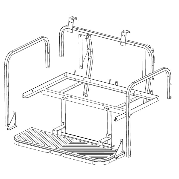 GTW MACH3 Steel Rear Flip Seat Frame Only for E-Z-Go RXV (2008-Up)