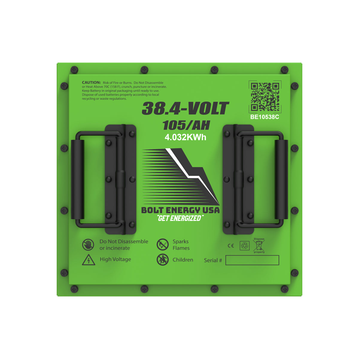 Bolt Energy 38.4V 105Ah LiFePO4 Lithium Battery Kit for Yamaha G1, G8, G9, G14 & G16 Golf Carts