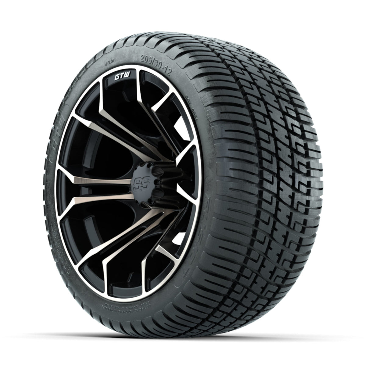 GTW Spyder Bronze/Matte Black 12" Wheels with 205/30-12 Fusion Street Tires Full Set