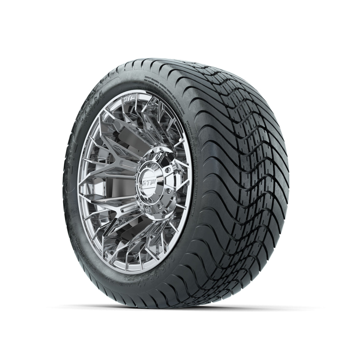 Set of (4) 12" GTW® Stellar Chrome Wheels with 215/35-12 Mamba Street Tires