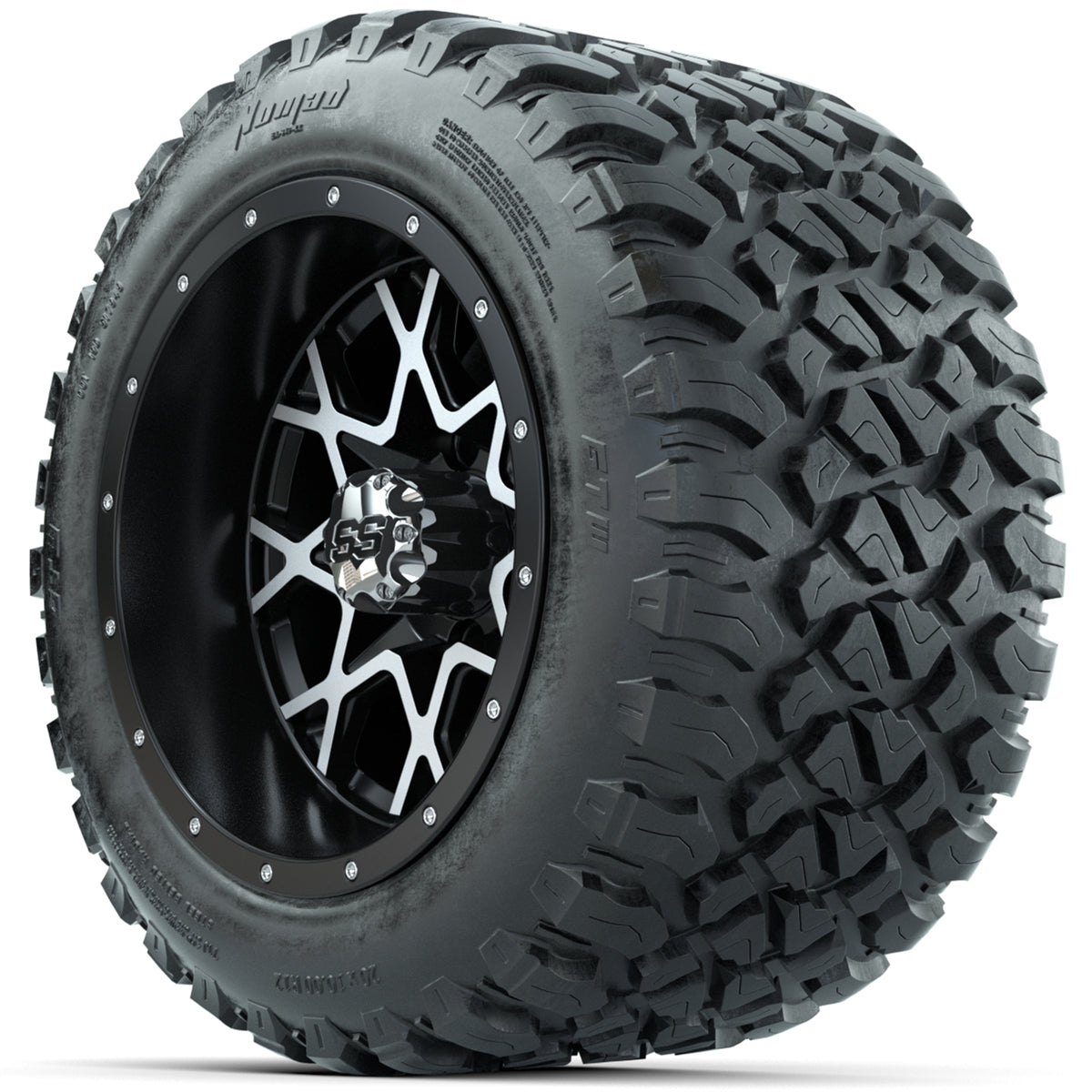 Set of (4) 12" GTW Vortex Wheels with 20x10-R12 GTW Nomad All-Terrain Tires