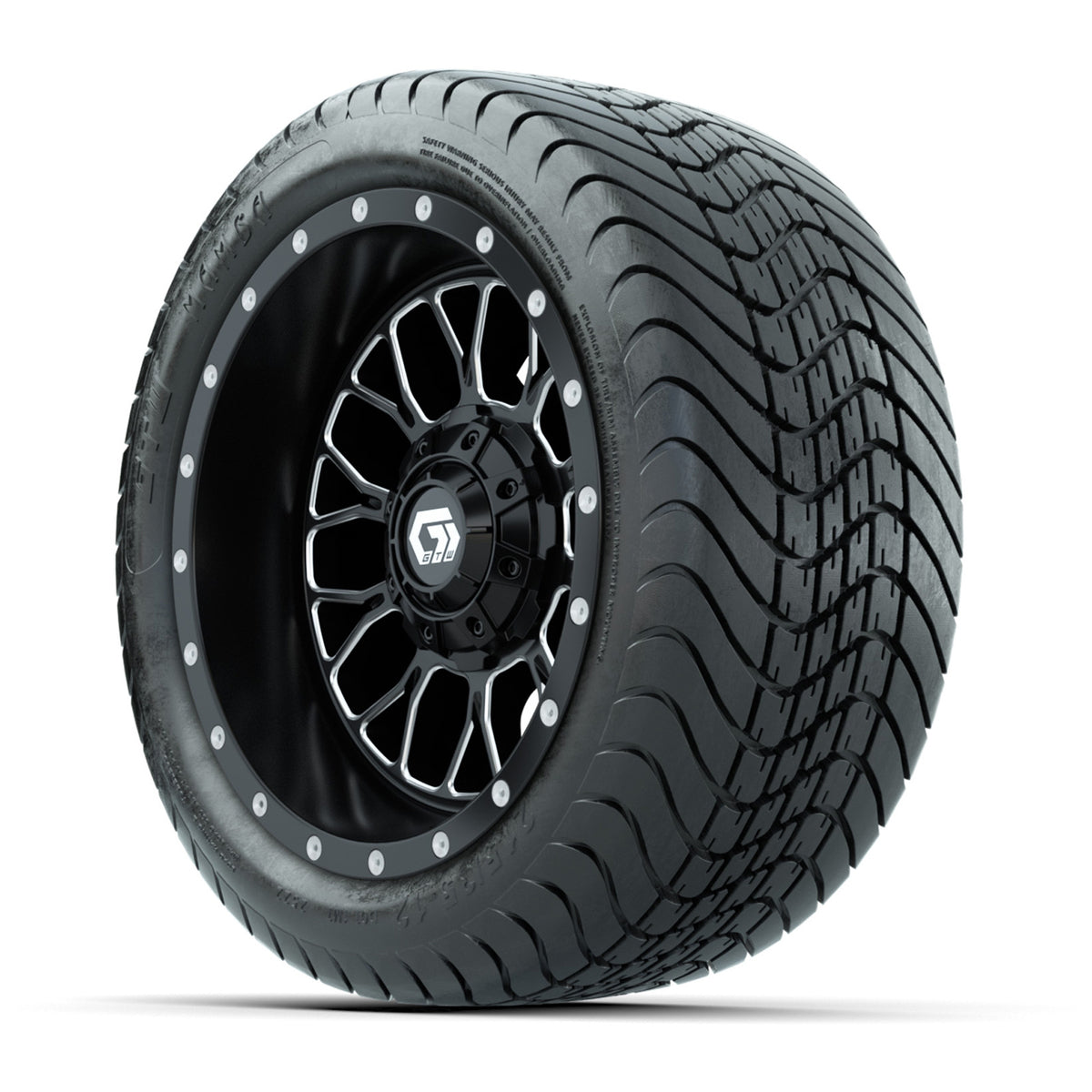 Set of (4) 12" GTW® Helix Machined & Black Wheels with 215/35-12 Mamba Street Tires