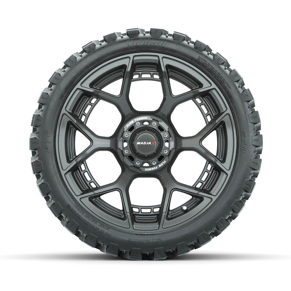 MadJax Evolution Flow Form 15" Gunmetal Wheels with 23x10-R15 Nomad All-Terrain Tires - Set of 4
