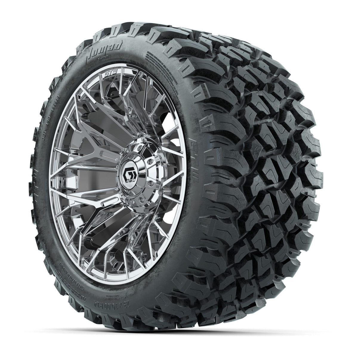Set of (4) 14" GTW® Stellar Chrome Wheels with 23x10-R14 Nomad All-Terrain Tires