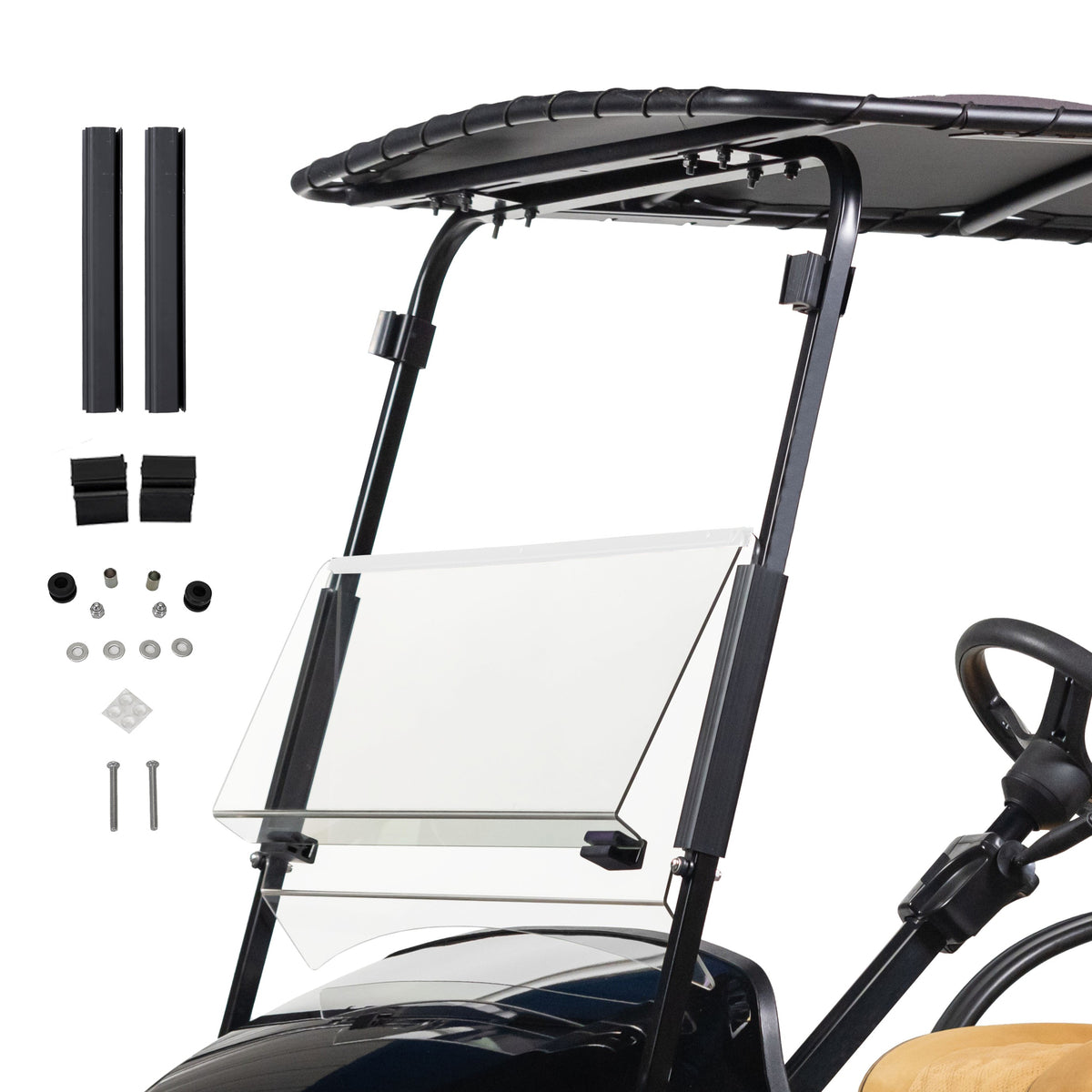 EZGO TXT Tinted Folding Windshield | 1/4" Acrylic | 1994.5–2013