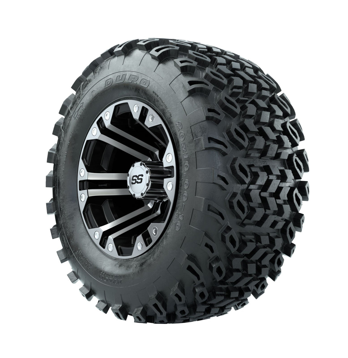 10" GTW Specter Black and Machined Wheels with 20" Duro All-Terrain Tires Set of 4