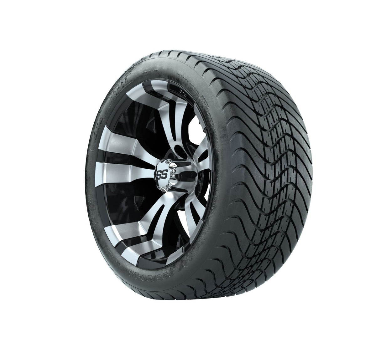 14" GTW Vampire Black and Machined Wheels with GTW Mamba Street Tires Set of 4