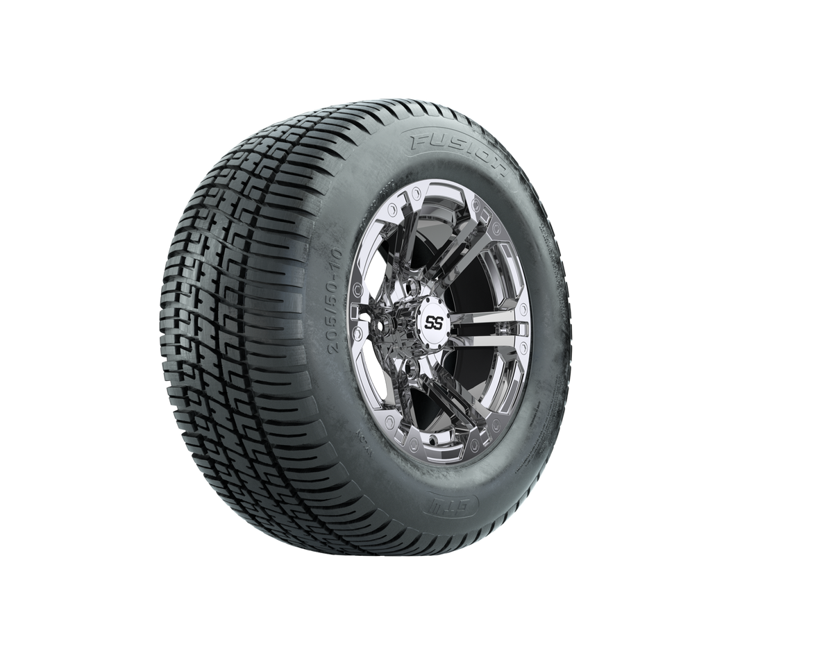 GTW Specter 12" Chrome Wheels with 18" Mamba DOT Street Tires — Set of 4