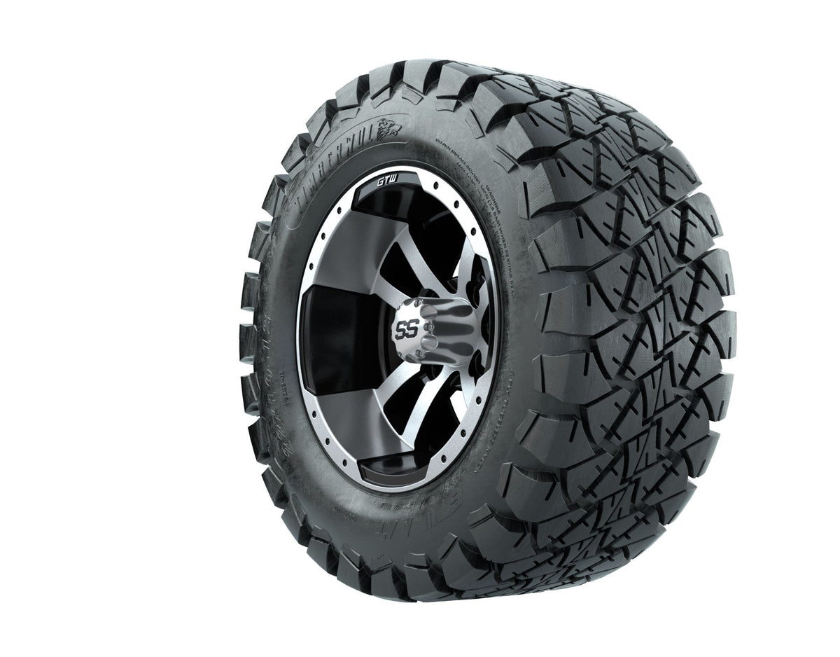 GTW Storm Trooper 12" Black & Machined Wheels with 22" Timberwolf A/T Tires β Set of 4