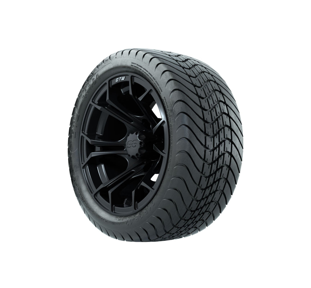GTW Spyder 12" Matte Black Wheels with 18" Mamba DOT Street Tires — Set of 4