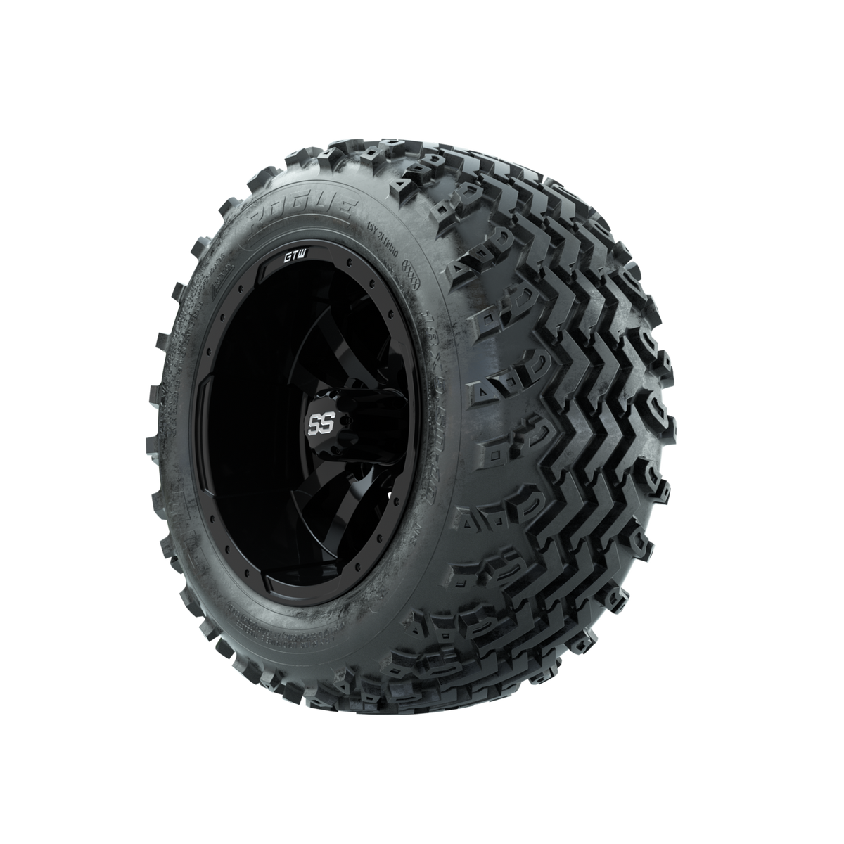 GTW Storm Trooper Black 10 in Wheels with 18x9.50-10 Rogue All Terrain Tires Full Set