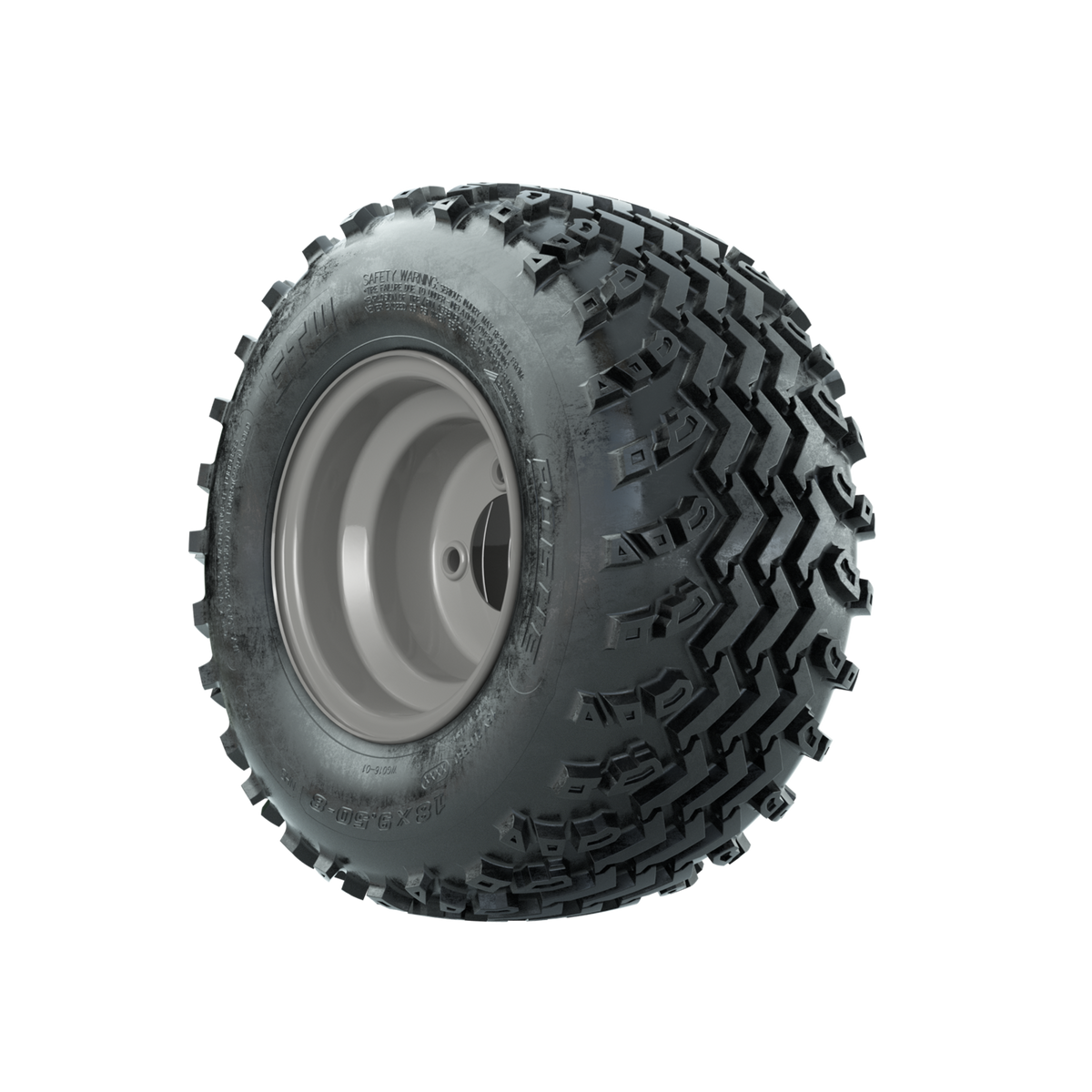 GTW Steel Club Car Grey Centered 8 in Wheels with 18x9.50-8 Rogue All Terrain Tires Full Set
