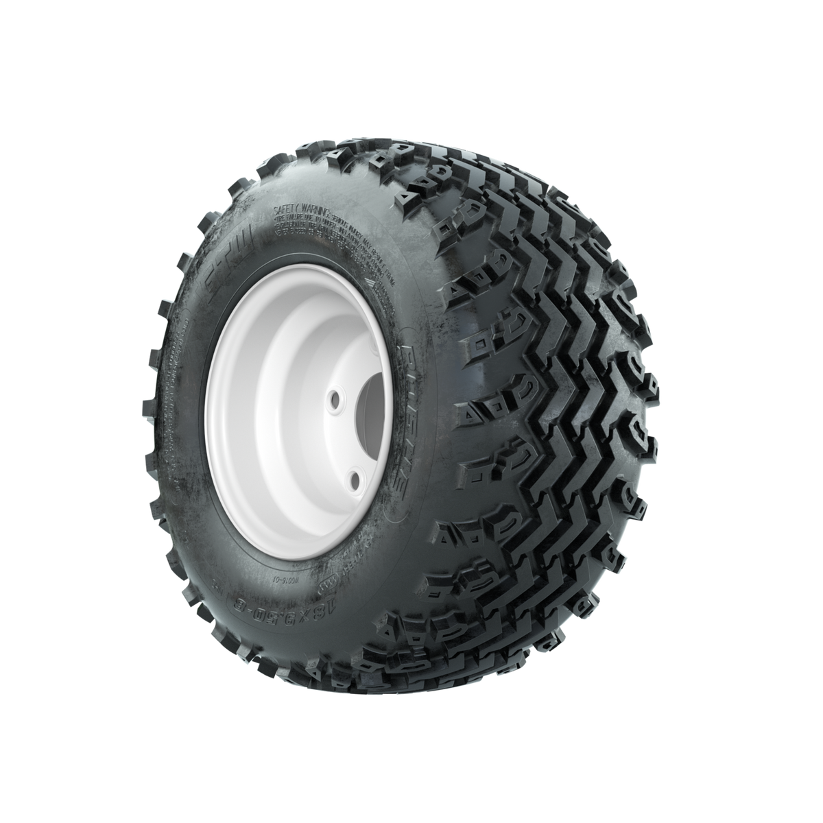 GTW Steel White Centered 5-Hole 8 in Wheels with 18x9.50-8 Rogue All Terrain Tires Full Set