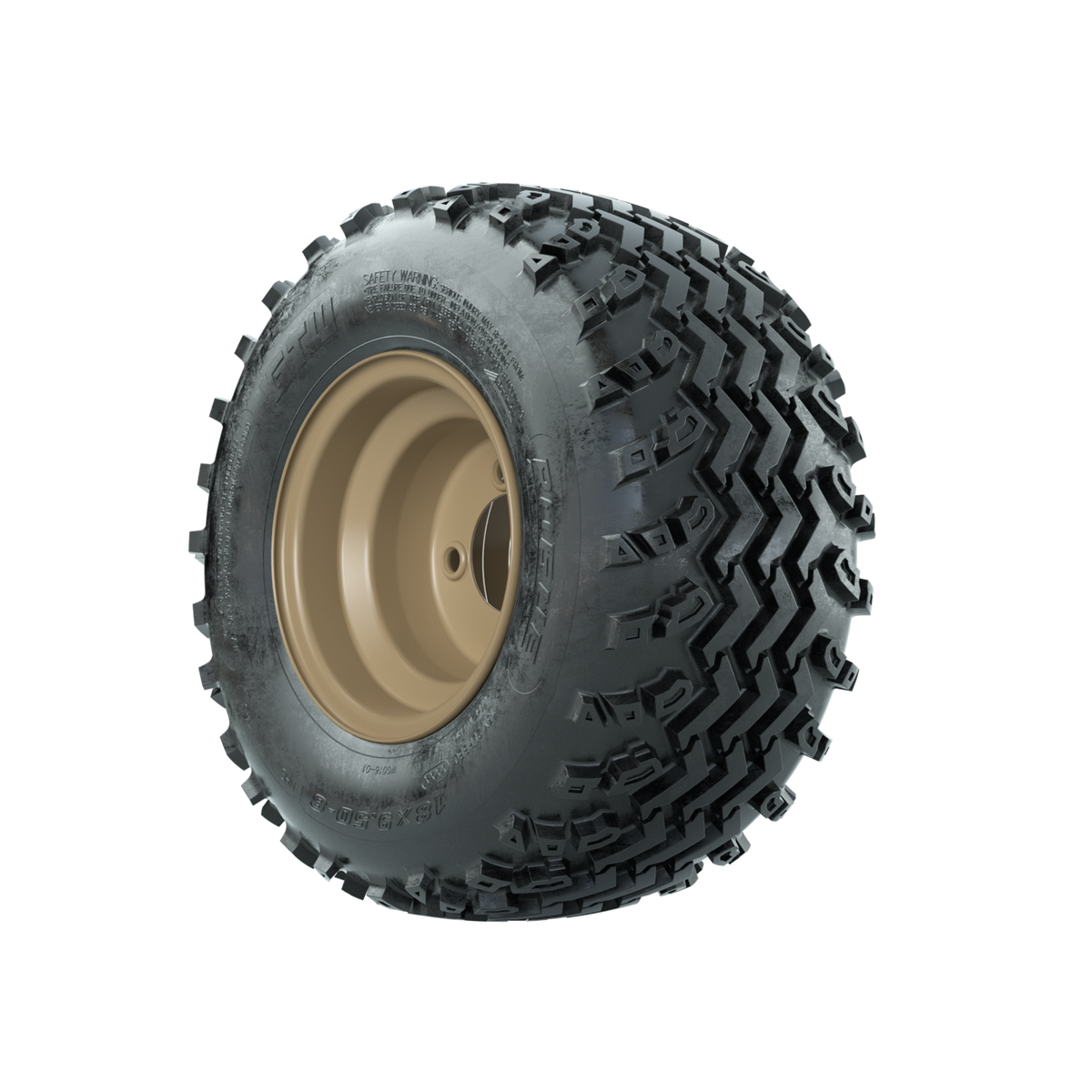 GTW Steel Stone Grey Centered 8 in Wheels with 18x9.50-8 Rogue All Terrain Tires Full Set
