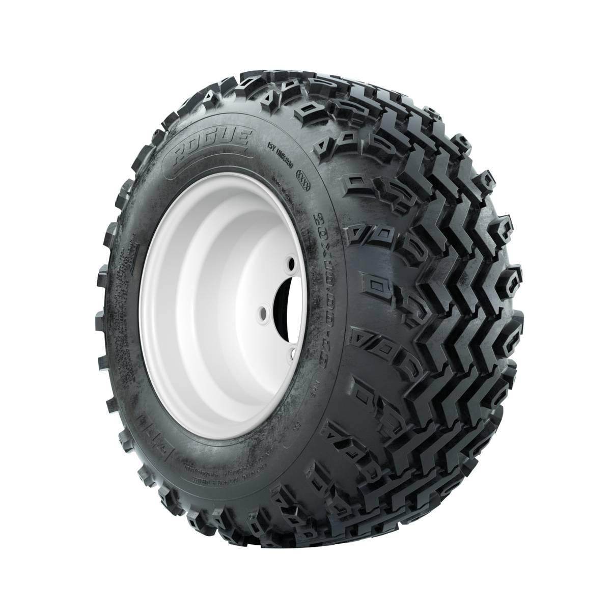 GTW Steel White 10 in Wheels with 20x10.00-10 Rogue All Terrain Tires Full Set