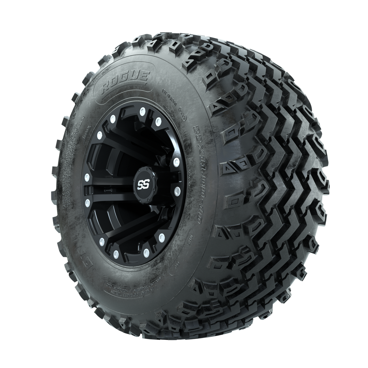 GTW Specter Matte Black 10 in Wheels with 22x11.00-10 Rogue All Terrain Tires Full Set