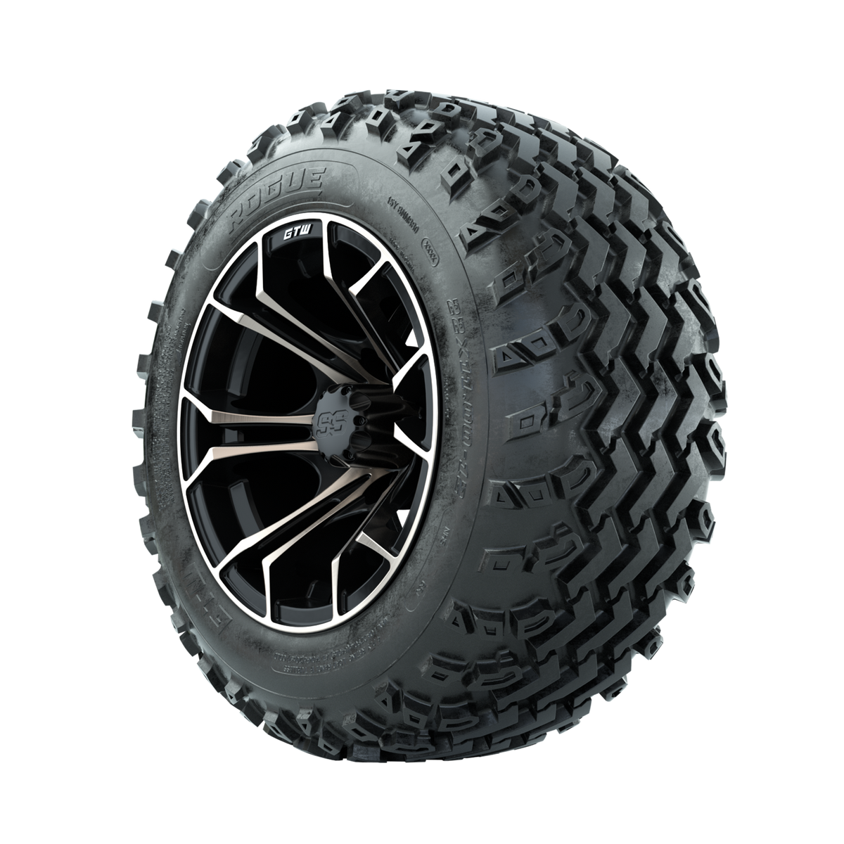 GTW Spyder Bronze/Matte Black 12" Wheels with 22x11.00-12 Rogue All Terrain Tires Full Set