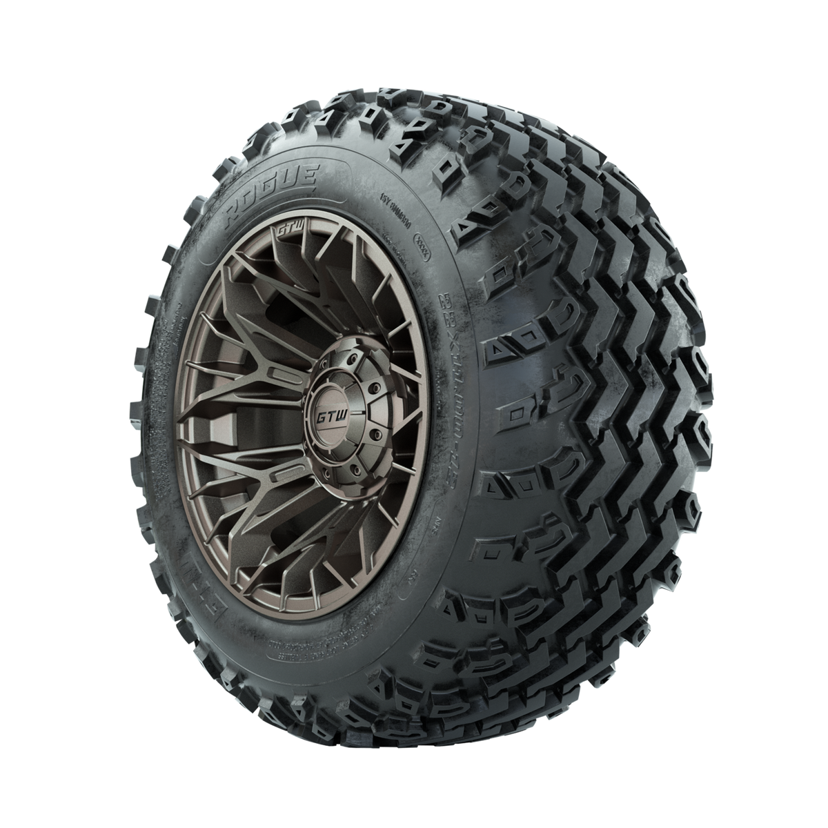 GTW Stellar Matte Bronze 12" Wheels with 22x11.00-12 Rogue All Terrain Tires Full Set