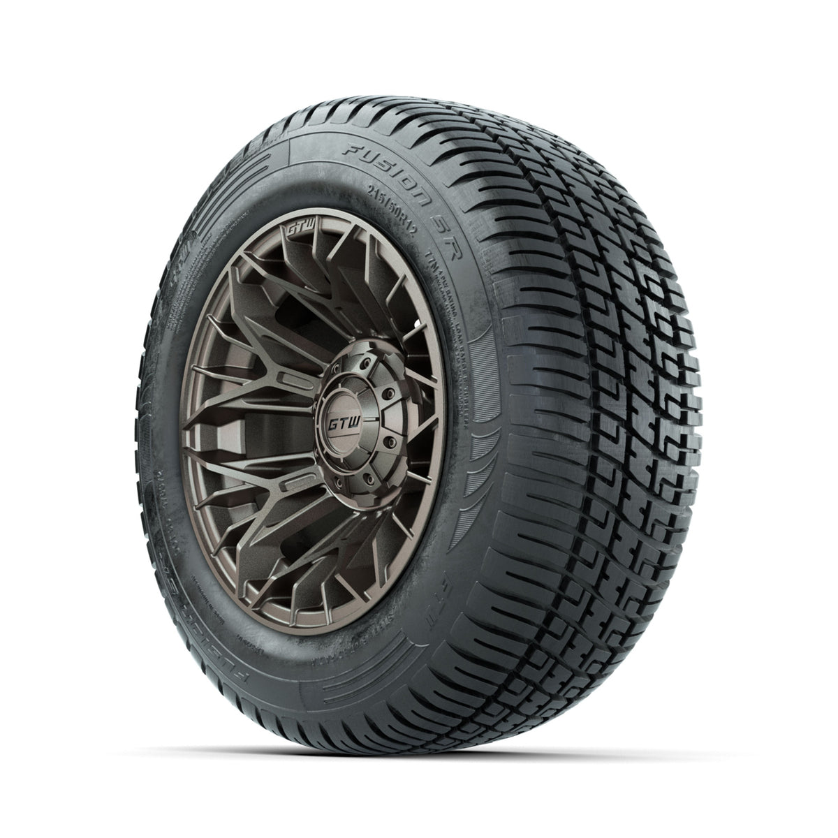 Set of (4) 12" GTW® Stellar Matte Bronze Wheels with 215/50-R12 Fusion S/R Street Tires
