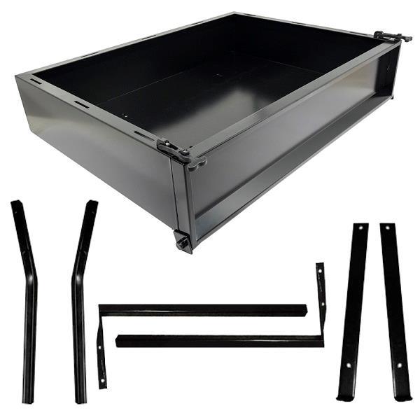 GTW® Black Steel Cargo Box Kit For EZGO RXV (Years 2008-Up)
