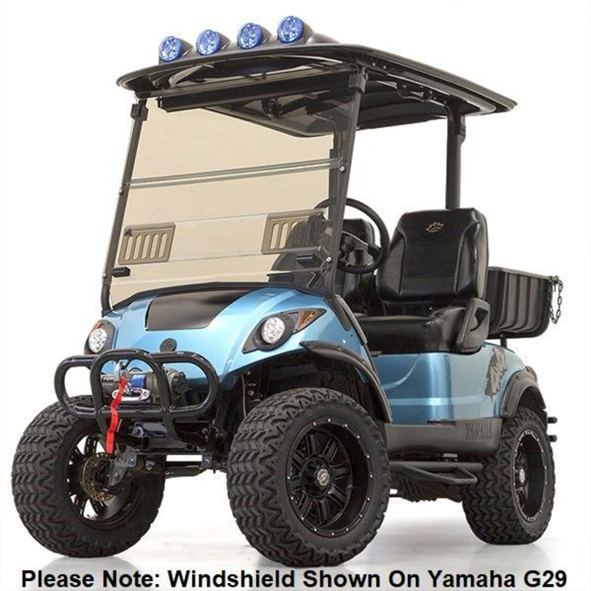 Tinted E-Z-GO TXT 1/4" Fold-Down Windshield with Vents (Years 1994.5-2013)