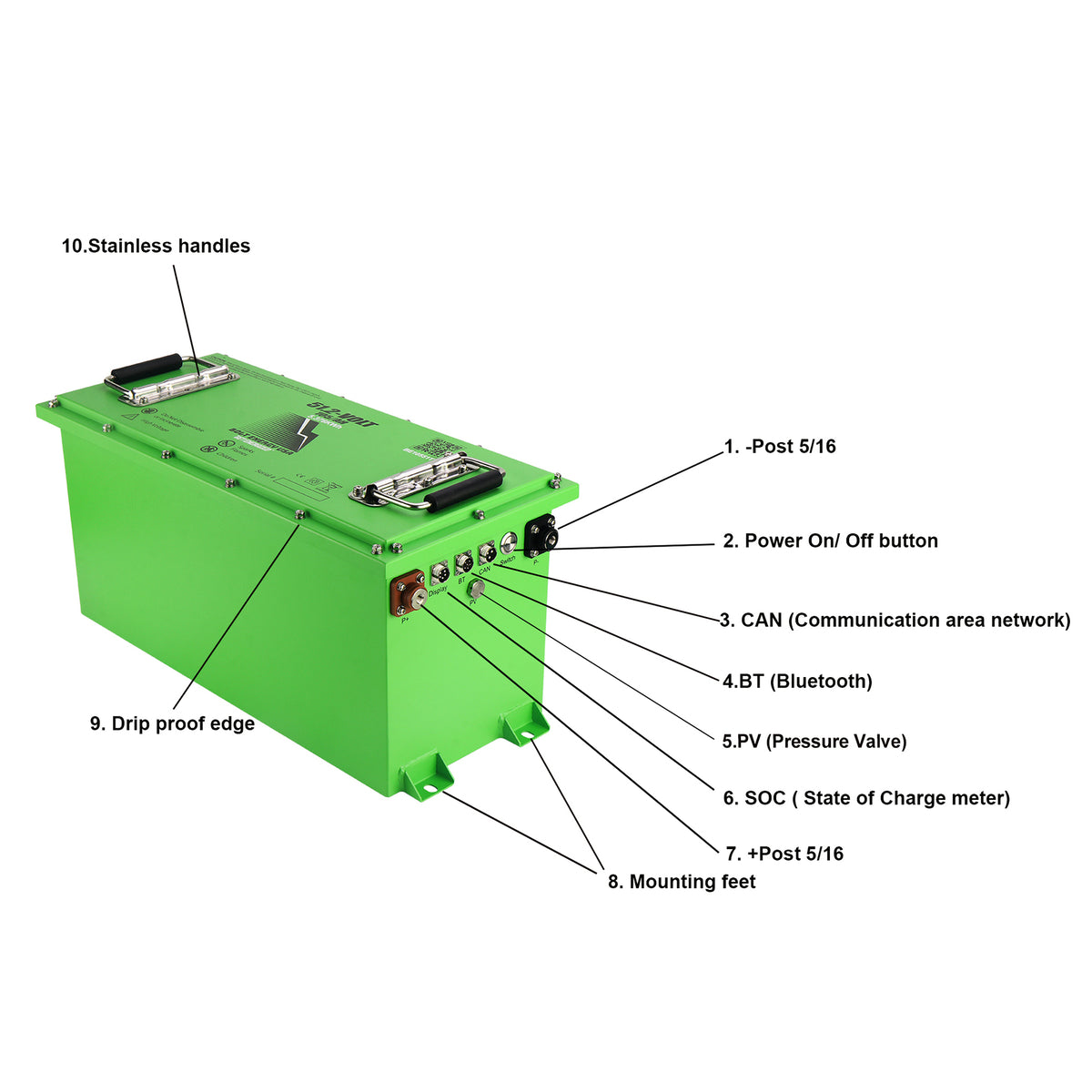 Bolt Energy 51.2V 105Ah LiFePO4 for Evolution Golf Carts – No Factory Screen | Drop-In Lithium Kit