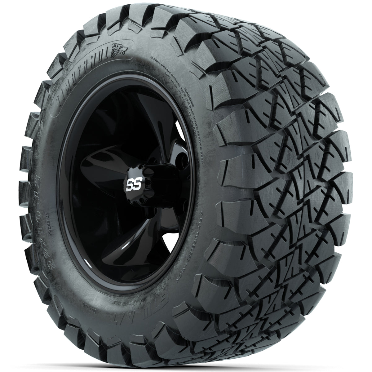 Set of (4) 12" GTW Godfather Wheels with 22x10-12 GTW Timberwolf All-Terrain Tires