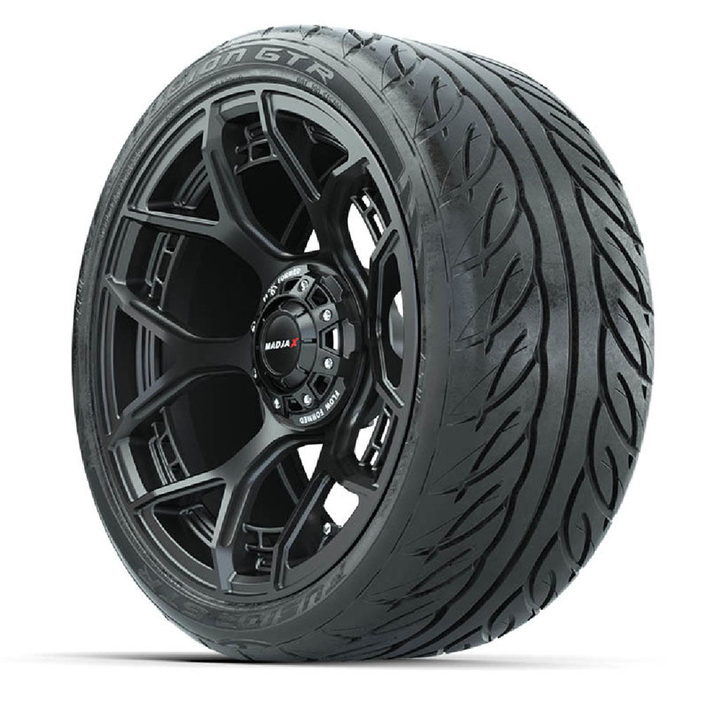 MadJax Evolution Flow Form 15" Matte Black Wheels with 215/40-R15 Fusion GTR Street Tires - Set of 4