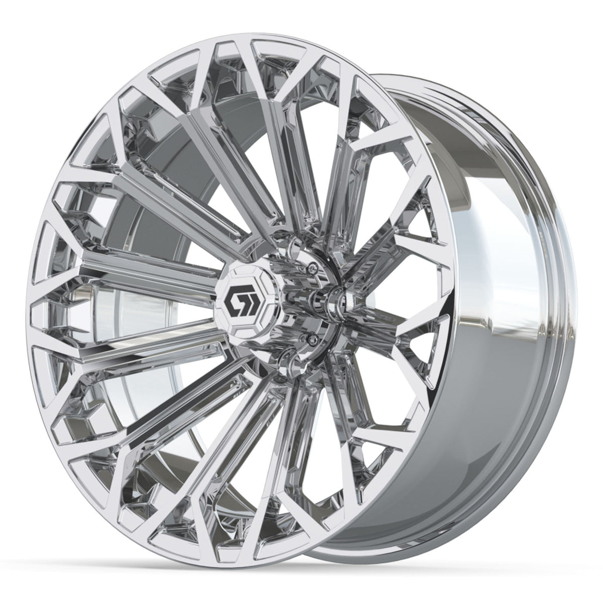 GTW® Phantom Chrome 16" Golf Cart Wheel - Single