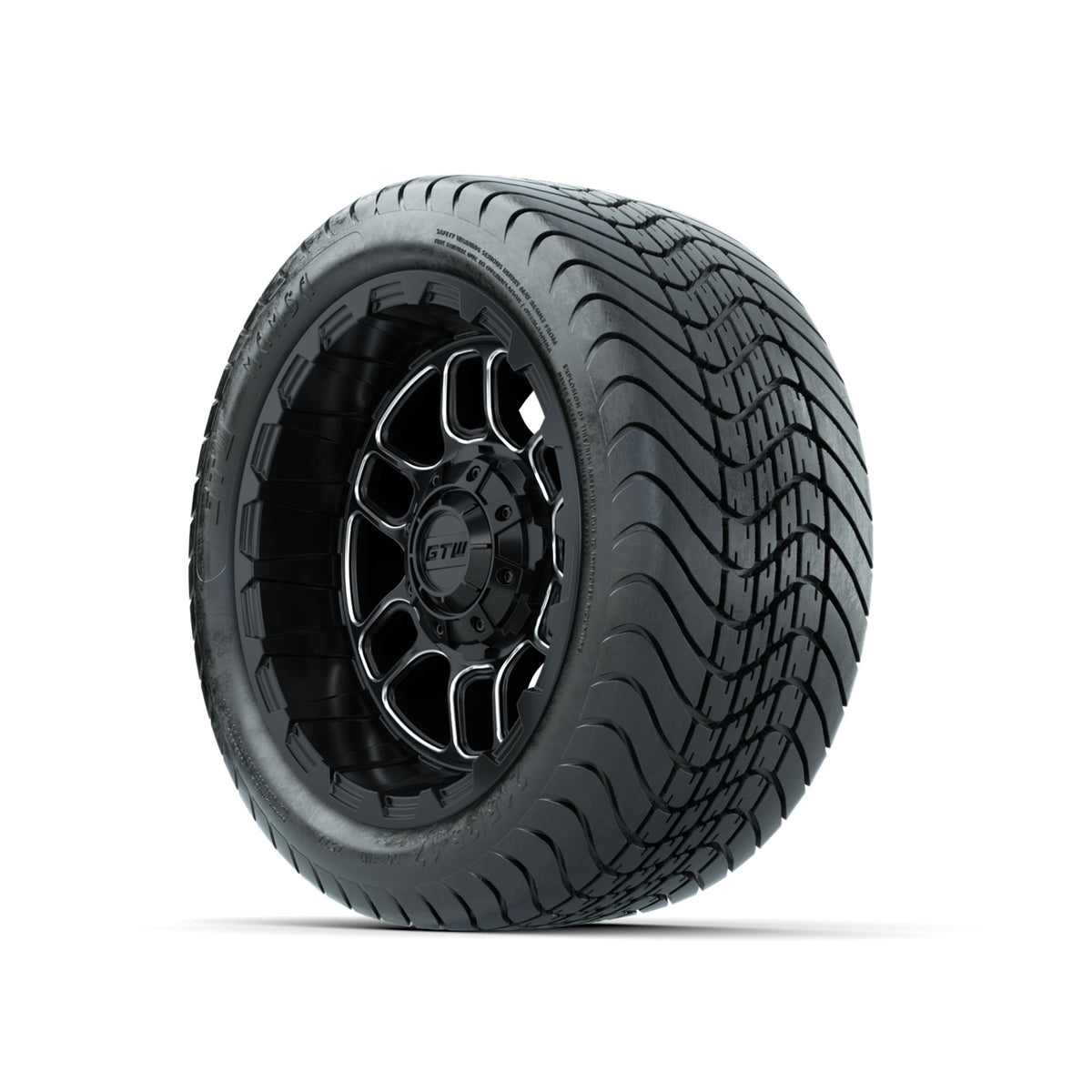Set of (4) 12" GTW® Titan Machined & Black Wheels with 215/35-12 Mamba Street Tires