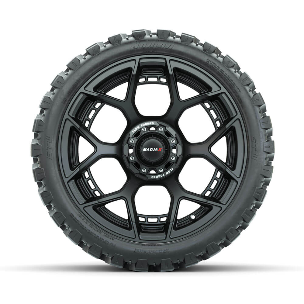 MadJax Evolution Flow Form 15" Matte Black Wheels with 23x10-R15 Nomad Tires - Set of 4