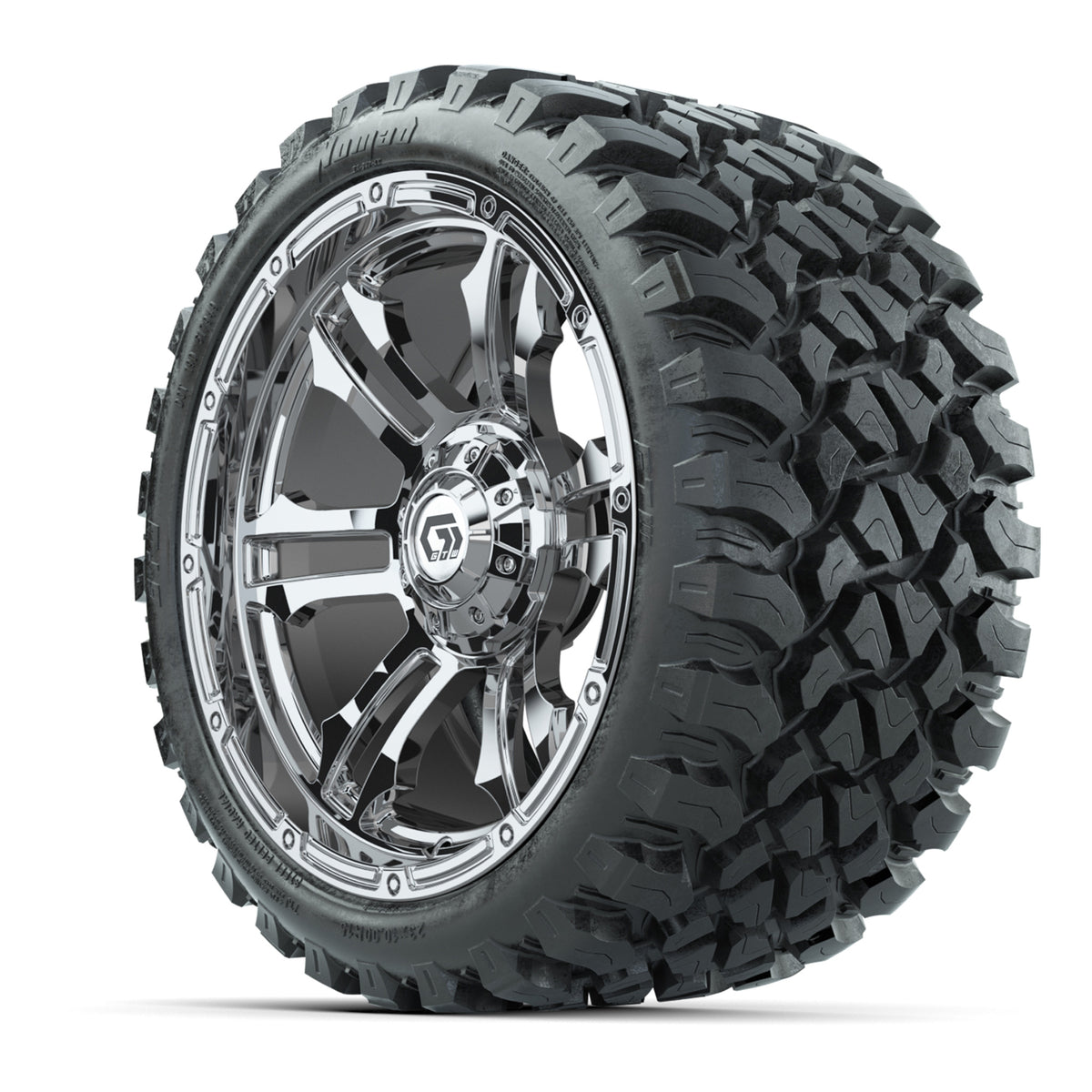 GTW Shogun Chrome 15" Wheels with 23x10-R15 Nomad All-Terrain Tires - Set of 4
