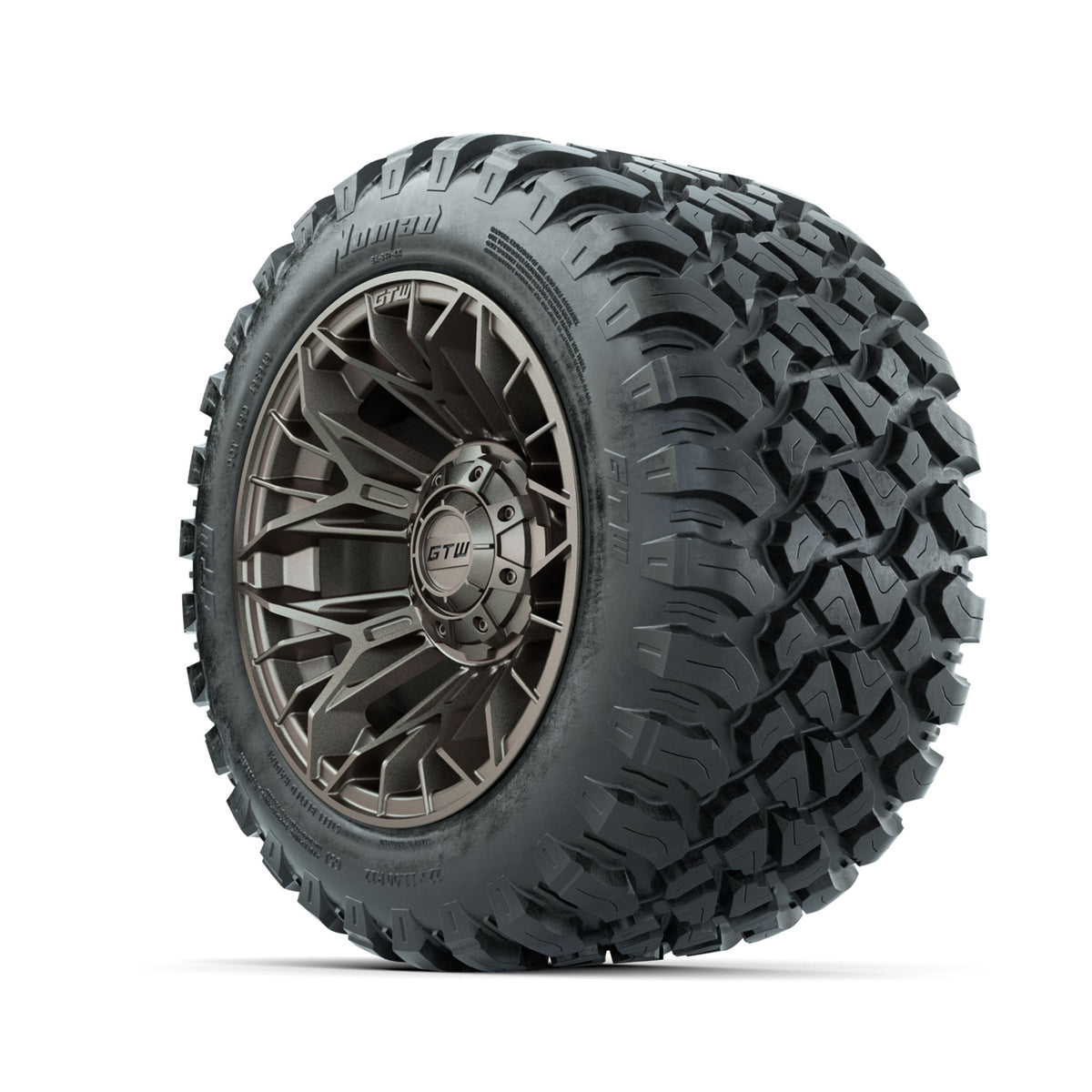 Set of (4) 12" GTW® Stellar Matte Bronze Wheels with 22x11-R12 Nomad All-Terrain Tires