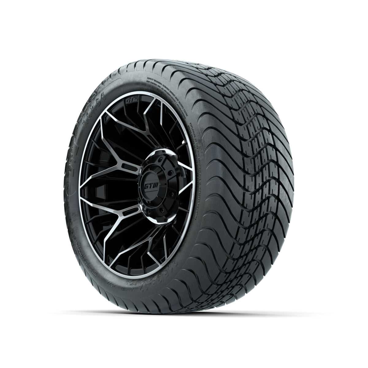 Set of (4) 12" GTW® Stellar Machined & Black Wheels with 215/35-12 Mamba Street Tires