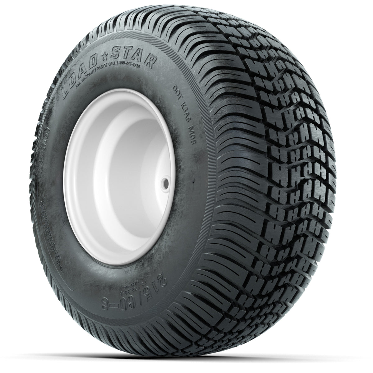 Set of (4) 8" White Steel Wheels with 18" Kenda Load Star Tires