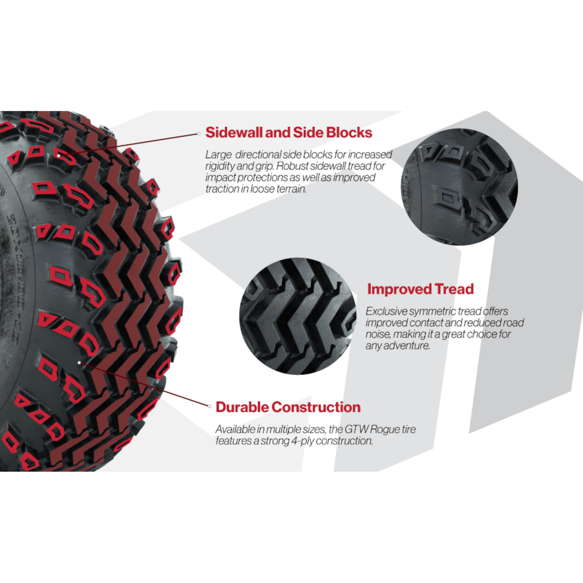 GTW® Assault Gloss Black 14" Wheels with 23X10-R14 Rogue All-Terrain Tires - Full Set