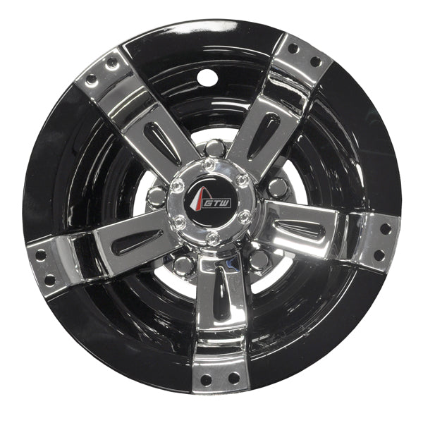 GTW Maverick Black & Chrome 10" Golf Cart Wheel Covers — Set of 4 (Universal Fit)