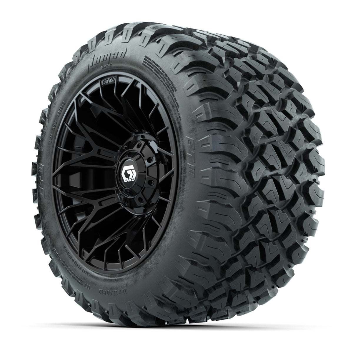Set of (4) 12" GTW® Stellar Black Wheels with 22x11-R12 Nomad All-Terrain Tires