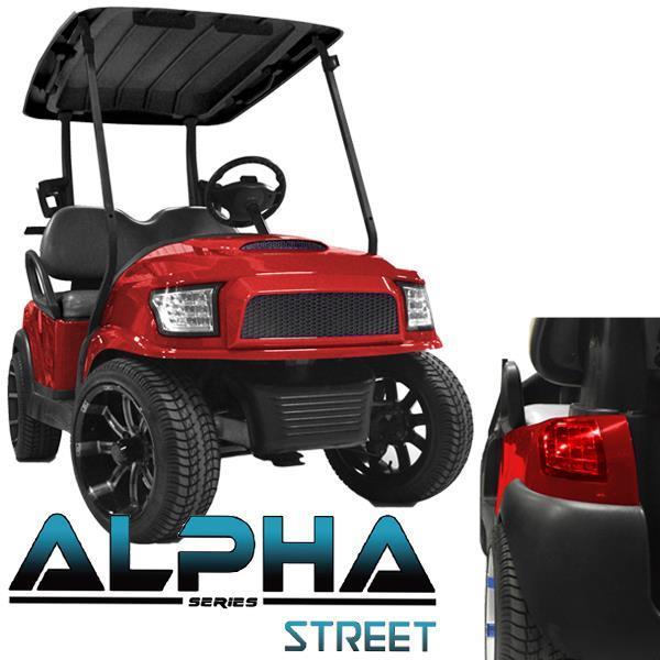 MadJax Red Alpha Body Kit for Club Car Precedent - Street Style Grill & LED Lights