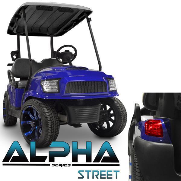 MadJax Blue Alpha Body Kit for Club Car Precedent - Street Style Grill & LED Lights