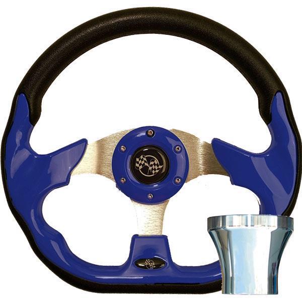 STEERING WHEEL KIT, BLUE/RACE 12.5 W/CHROME ADAPTER, CLUB CA