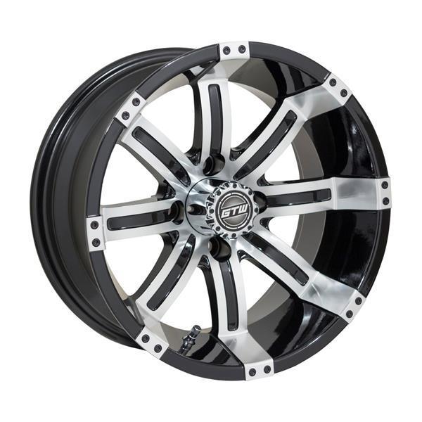 GTW Tempest 14x7 Machined Black Golf Cart Wheel (Single)